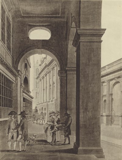 Die Bank von England vom Royal Exchange Arcade aus von Thomas (after) Malton