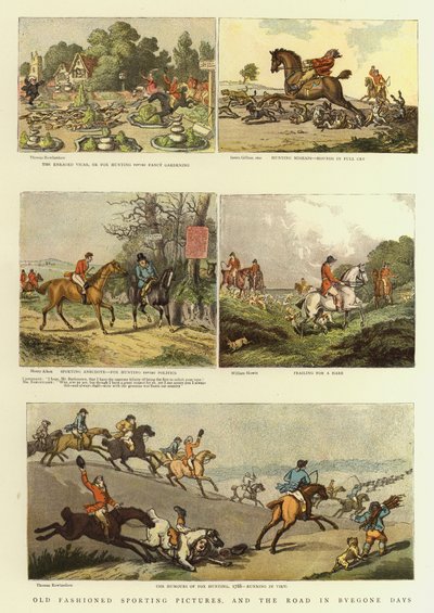 Alte Sportbilder und die Straße in vergangenen Tagen von Thomas (after) Rowlandson
