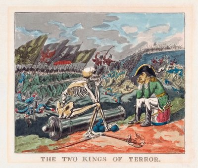 Die zwei Könige des Schreckens. Napoleon und der Tod. von Thomas (after) Rowlandson
