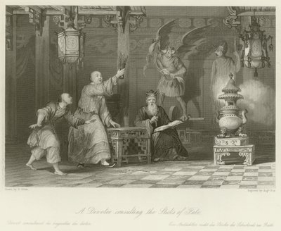 Ein Gläubiger konsultiert die Stöcke des Schicksals von Thomas Allom