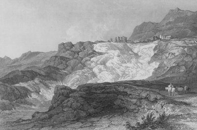 Die Ruinen von Hierapolis, jetzt Pambouk Kaleh genannt, auf dem Weg von Laodicea von Thomas Allom