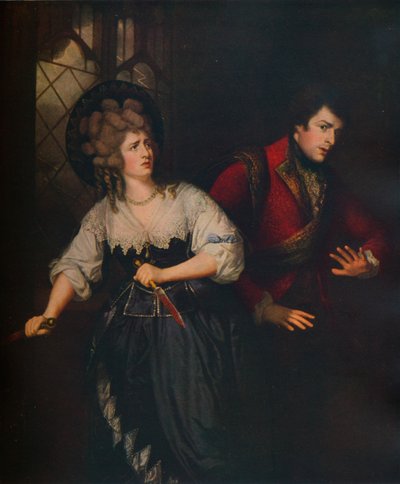 Mrs. Siddons und J. P. Kemble in der Dolchszene aus Macbeth, 1786 von Thomas Beach