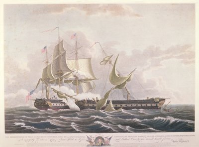 Die Schlacht zwischen der USS Constitution und der HMS Guerriere von Thomas Birch
