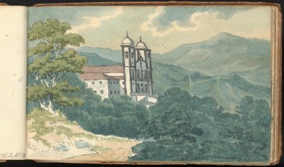 Album mit Landschafts- und Figurenstudien: Villa in den Bergen von Thomas Bradshaw
