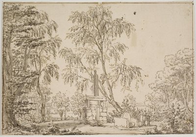 Teil des Fredensborg Gartens mit "der blühenden Antike" und Esrom See im Hintergrund von Thomas Bruun