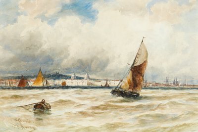 Greenwich Hospital und Naval College von der Themse aus von Thomas Bush Hardy