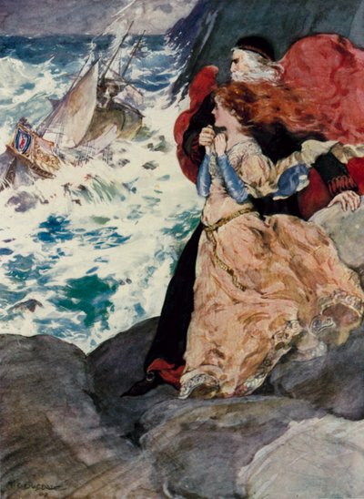 Prospero und Miranda beobachten den Sturm von Thomas Cantrell Dugdale