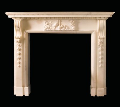 George II Statuarischer Kamin, ca. 1755 von Thomas Carter