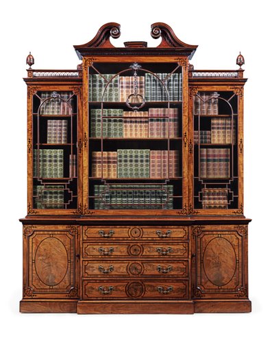 George-III-Sekretär-Bibliotheksschrank, ca. 1765 von Thomas Chippendale