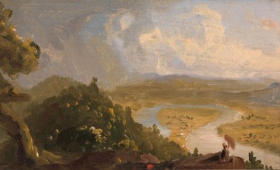 Skizze für Blick vom Mount Holyoke, Northampton, Massachusetts, nach einem Gewitter (The Oxbow) von Thomas Cole