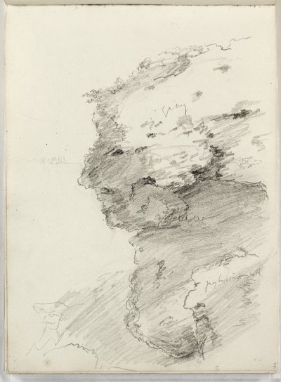 Ohne Titel (Detail einer Klippe mit Laub), 1831 von Thomas Cole