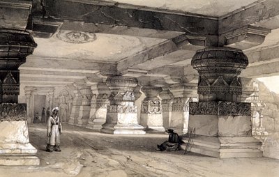 Innenraum von Lanka, Ellora, Indien, 1845 von Thomas Colman Dibdin