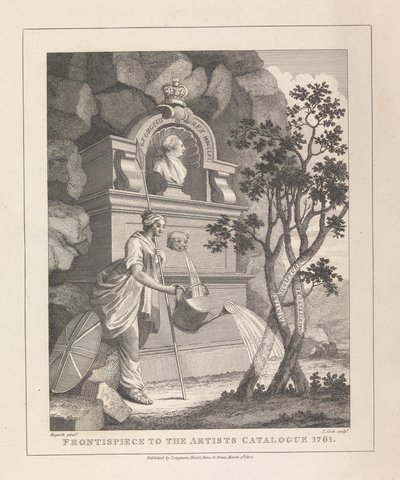 Frontispiz zum Katalog des Künstlers, 1761 von Thomas Cook