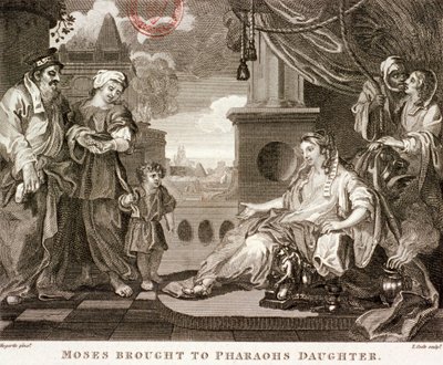 Moses wird zur Tochter des Pharao gebracht, 1809 von Thomas Cook