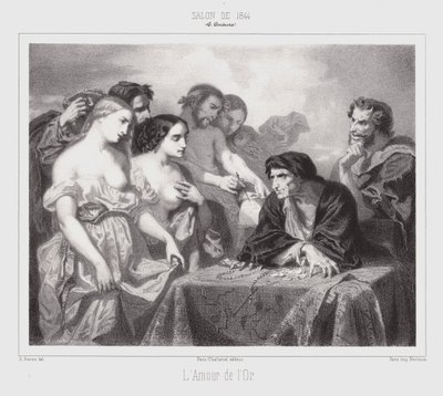 Die Liebe zum Gold (Stich) von Thomas Couture