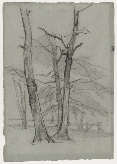 Landschaftsstudie mit Bäumen, um 1870-1875 von Thomas Couture