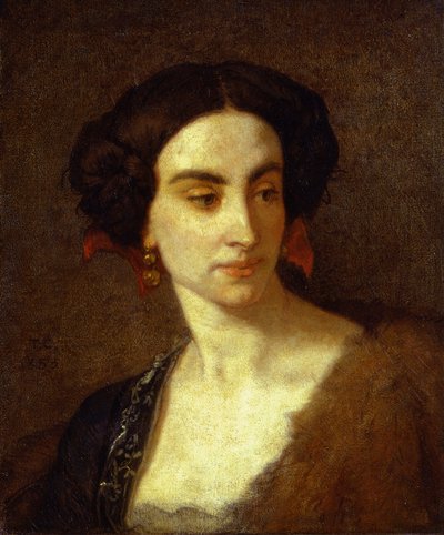 Weiblicher Studienkopf (Mademoiselle Poinsot) von Thomas Couture