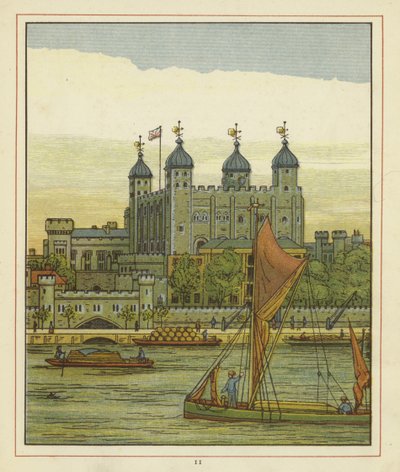 Boote auf der Themse mit dem Tower of London im Hintergrund von Thomas Crane