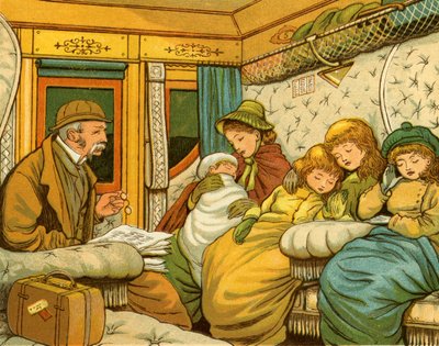 Zugreise in den 1880er Jahren von Paris nach Calais bei Nacht von Thomas Crane
