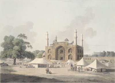Tor des Grabes des Kaisers Akbar in Secundra, nahe Agra von Thomas Daniell