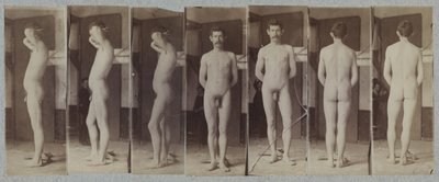 Fotografien eines stehenden männlichen Aktmodells („Joseph Smith“) von Thomas Eakins