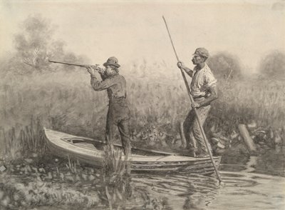 Studie für Rail Shooting from a Punt von Thomas Eakins