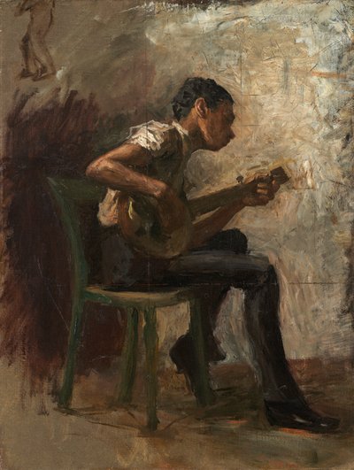 Studie für schwarzen Jungen beim Tanzen: Der Banjo-Spieler, ca. 1877 von Thomas Eakins