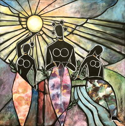Sonne Erde Wasser, Frauen der Macht und Stärke, 2021 von Thomas Elias Lockhart
