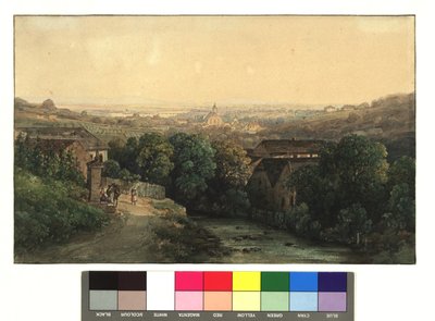 Blick auf Heiligenstadt und Wien vom Nußberg aus von Thomas Ender