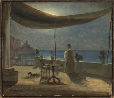 Eine Terrasse in Amalfi im Mondlicht von Thomas Fearnley