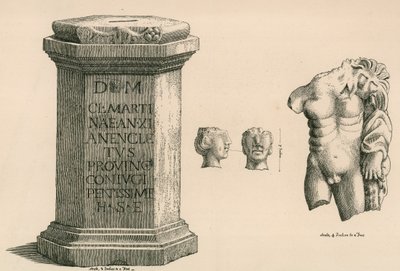 Ein Sockel und Fragment der Statue des Herkules römischer Arbeit von Thomas Fisher Hoxton