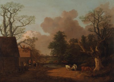 Landschaft mit Milchmädchen, zwischen 1754 und 1756 von Thomas Gainsborough