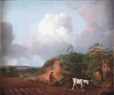 Bauer pflügt mit zwei Pferden, 1750-1753 von Thomas Gainsborough