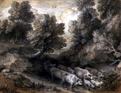 Waldlandschaft mit Rindern und Ziegen, ca. 1768-72 von Thomas Gainsborough