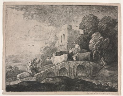 Waldlandschaft mit Viehtreibern, 1779-1780 von Thomas Gainsborough