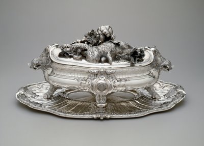 Terrine mit Deckel, Einsatz und Ständer von Thomas Germain