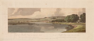 Eine Auswahl von zwanzig der malerischsten Ansichten in Paris: Blick auf Belle Vue und Pont de Sèvres von der Terrasse in der Nähe von Pont de St. Cloud aus von Thomas Girtin