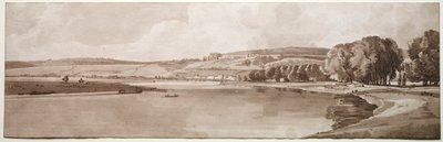 Auswahl von zwanzig der malerischsten Ansichten in Paris: Blick auf Belle Vue & Pont de Sèvres von Thomas Girtin