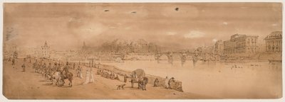 Eine Auswahl von zwanzig der malerischsten Ansichten in Paris: Ansicht von Pont Neuf und der Münze von Thomas Girtin
