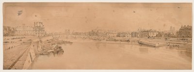 Eine Auswahl von zwanzig der malerischsten Ansichten in Paris: Blick auf die Tuillerien und die Brücke, aufgenommen von der Pont de la Concorde von Thomas Girtin