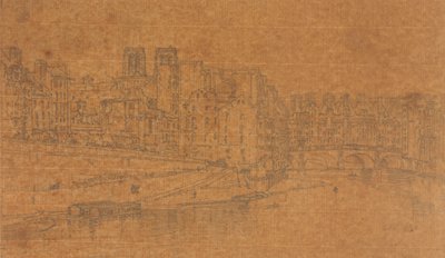 Ansicht der Pont St. Michel, vom Pont Neuf aus gesehen, 1803 (Studie für Platte 4 aus Ansichten in Paris) von Thomas Girtin