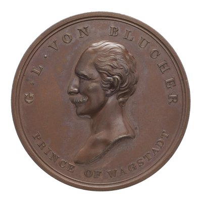 Medaille zur Erinnerung an Wellington und Blücher bei Waterloo von Thomas Halliday