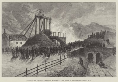 Mauricewood Colliery, Penicuik, Midlothian, der Schauplatz des jüngsten katastrophalen Feuers von Thomas Harrington Wilson
