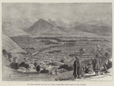 Der Bala Hissar und die Stadt Kabul, vom oberen Teil der Zitadelle von Thomas Harrington Wilson