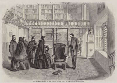 Die Kaiserin Eugenie im Arbeitszimmer von Sir Walter Scott in Abbotsford von Thomas Harrington Wilson