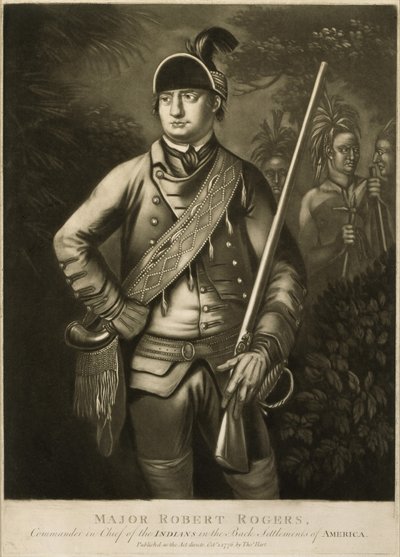 Major Robert Rogers, Oberbefehlshaber der Indianer in den Hinterland-Siedlungen Amerikas, ca. 1776 von Thomas Hart