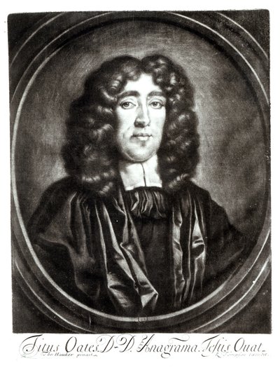 Porträt von Titus Oates (1649-1705), graviert von R. Thompson von Thomas Hawker