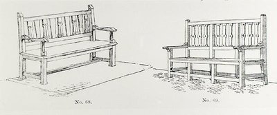 Gartenbänke, aus Thomas Mawsons 