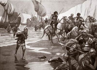 Cäsars zweite Landung, 54 v. Chr., Illustration aus 