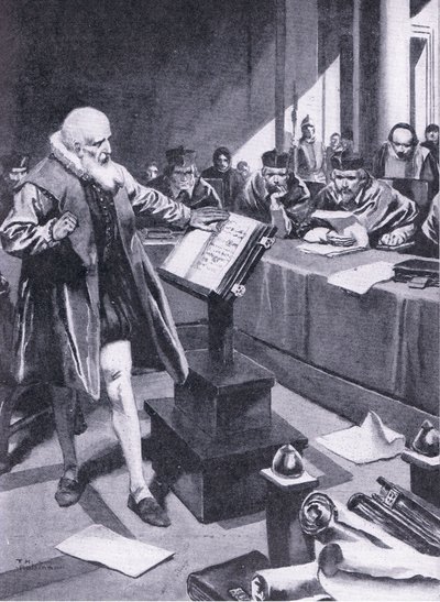 Galileo erscheint vor den Kardinälen in Rom, Illustration aus 